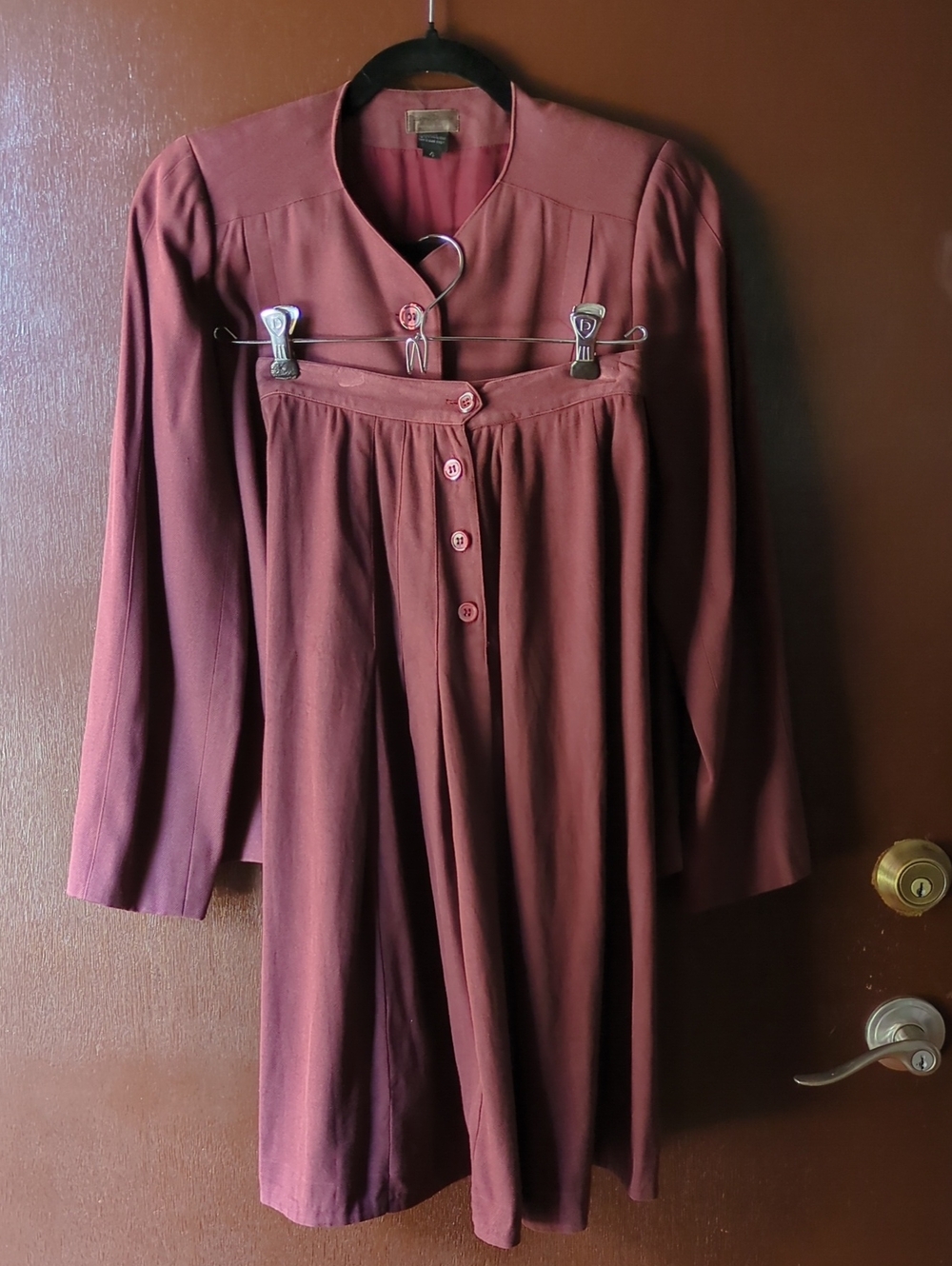 Vintage Pinky & Dianne Womens Blazer And Matching Skirt, Dusty Rose Size 4